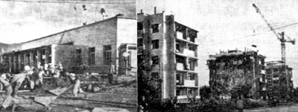 ▲ 원산역 새역사와 아파트 건설 ⓒ 노동신문(1965년 8월 2일)
