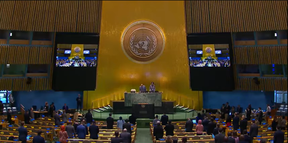 ▲ 국제연합 'UNGA 78 President Opening Remarks to 39th Plenary Meeting of the General Assembly'. 온라인 화면 갈무리. (※본 사진은 기사 내용과 무관합니다.) 